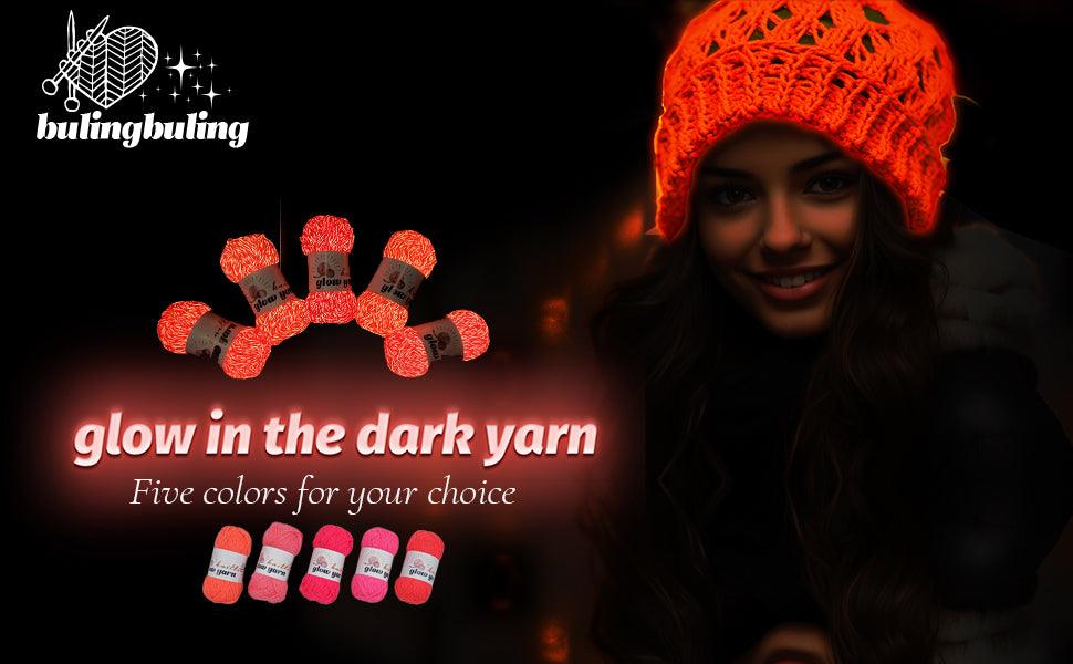 bright orange yarn glow in the dark yarn