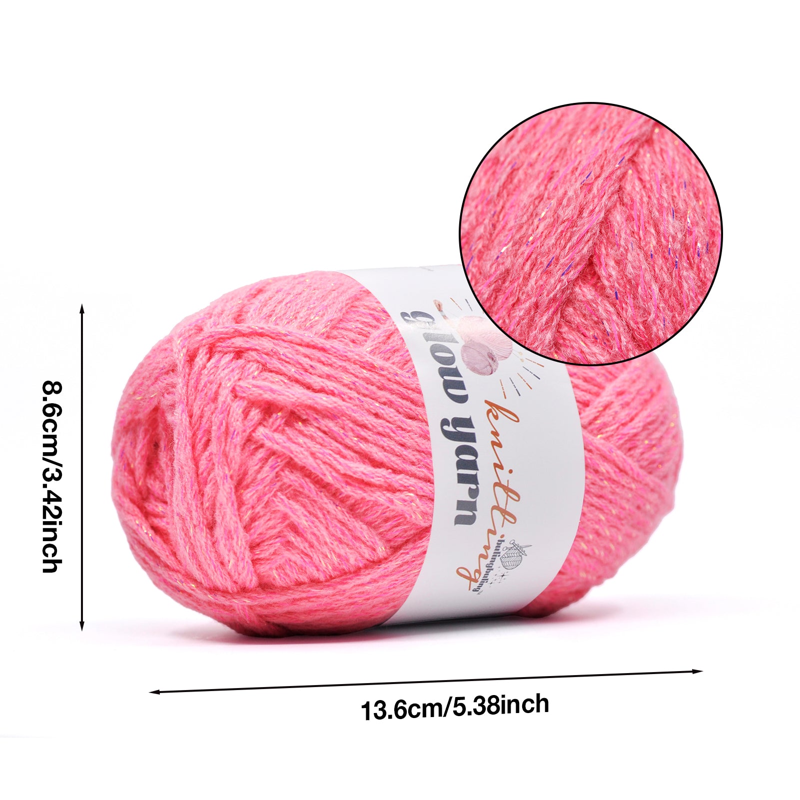 Glow in the Dark Acrylic Yarn, 100g (6 Colors) – Perfect for Crochet, Knitting, and DIY Projects