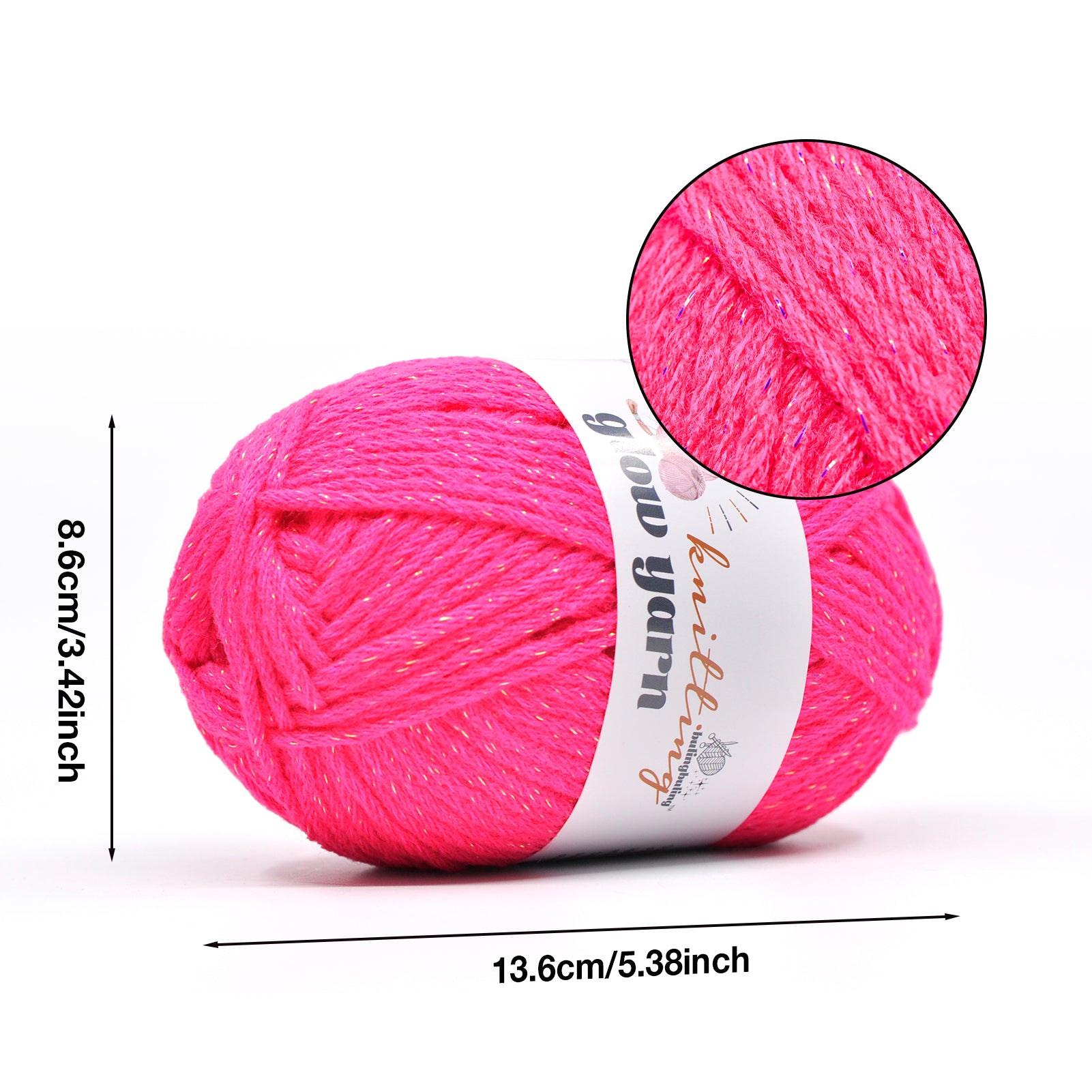 Glow in the Dark Acrylic Yarn, 100g (6 Colors) – Perfect for Crochet, Knitting, and DIY Projects