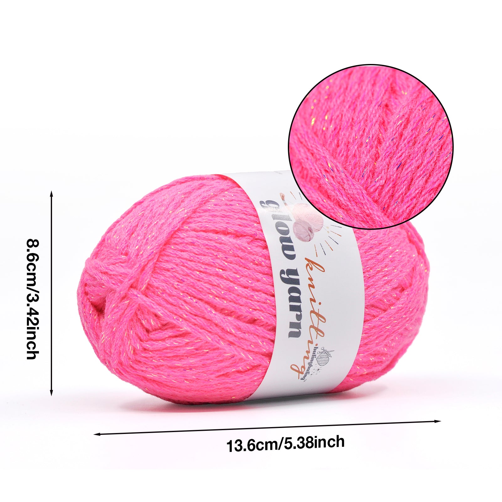 Glow in the Dark Acrylic Yarn, 100g (6 Colors) – Perfect for Crochet, Knitting, and DIY Projects