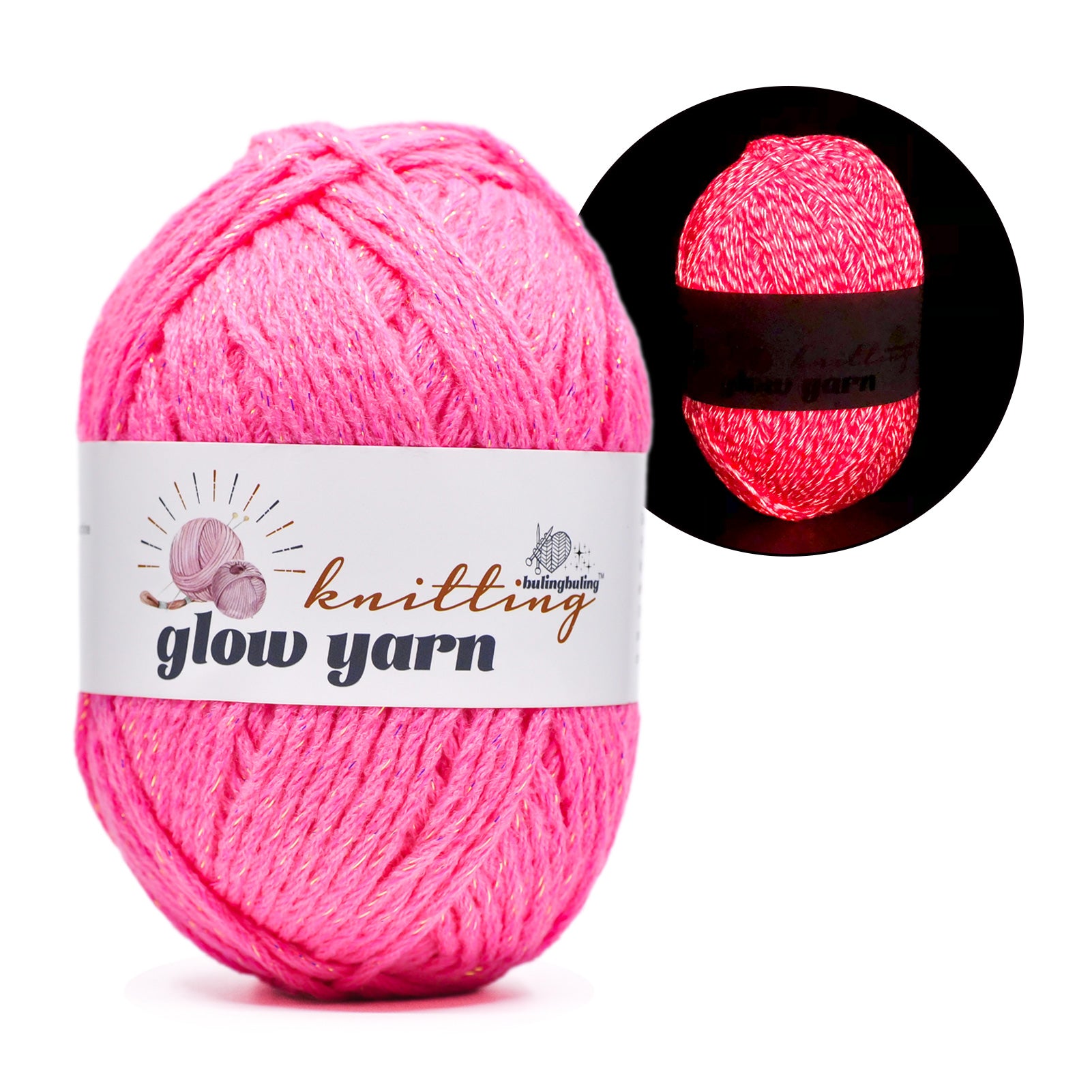 Glow in the Dark Acrylic Yarn, 100g (6 Colors) – Perfect for Crochet, Knitting, and DIY Projects