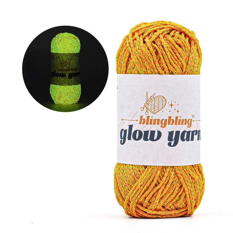 Glow-in- Dark Hollow Yarn for DIY Handbag Purse Basket Cushion Crochet Bag(3 color)