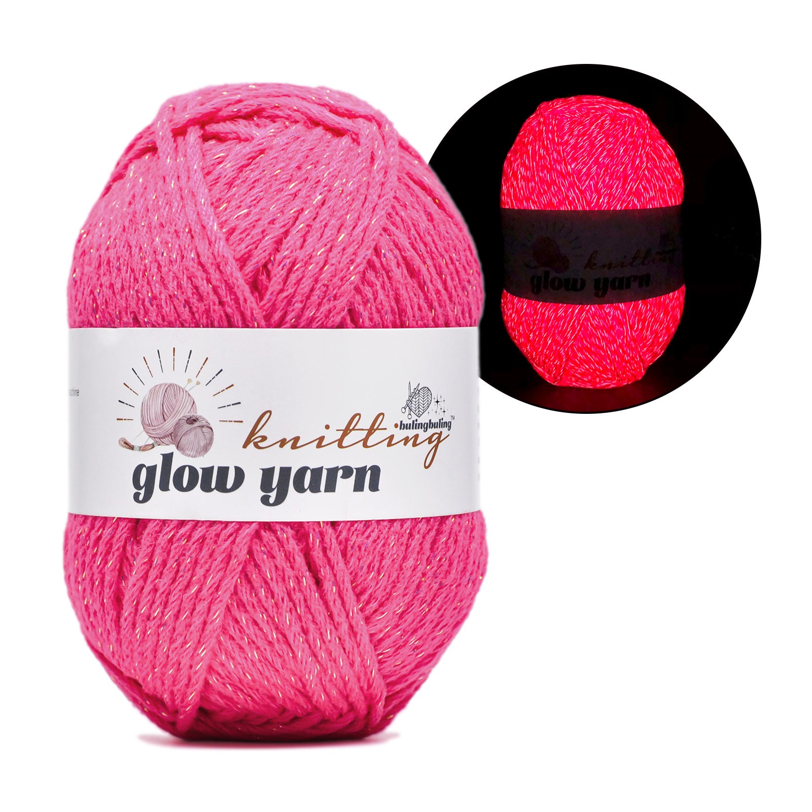 Glow in the Dark Acrylic Yarn, 100g (6 Colors) – Perfect for Crochet, Knitting, and DIY Projects