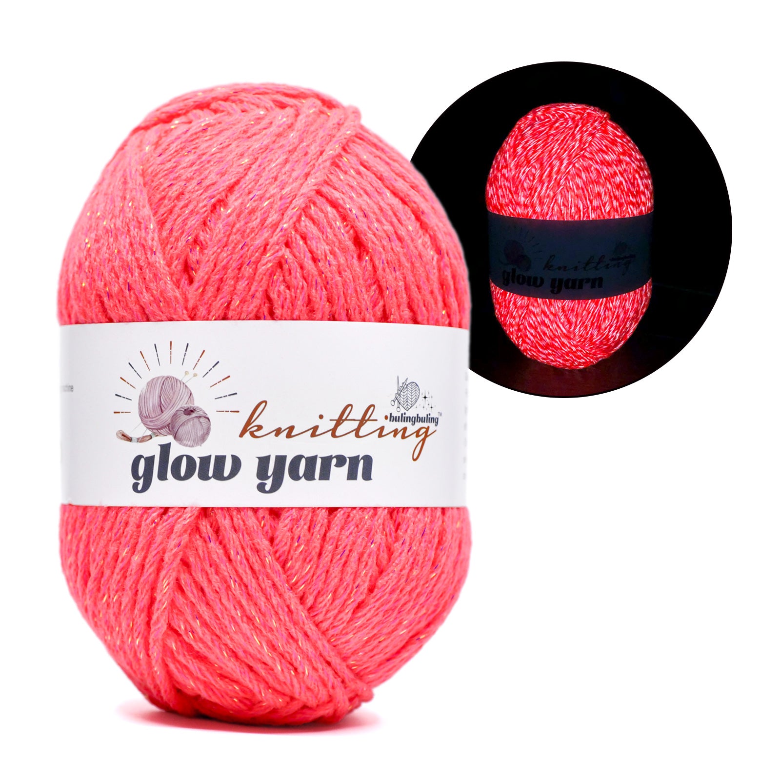 Glow in the Dark Acrylic Yarn, 100g (6 Colors) – Perfect for Crochet, Knitting, and DIY Projects