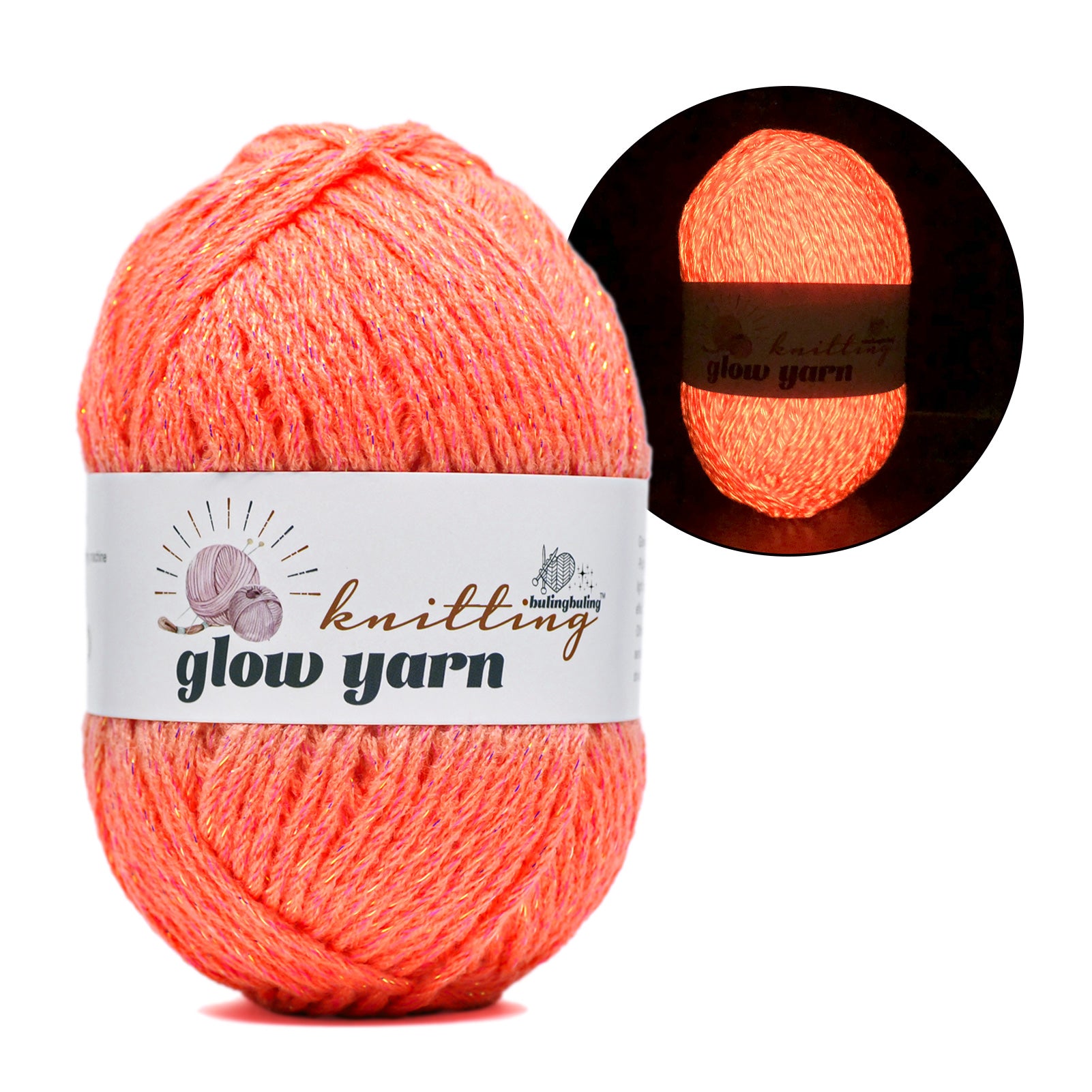 Glow in the Dark Acrylic Yarn, 100g (6 Colors) – Perfect for Crochet, Knitting, and DIY Projects