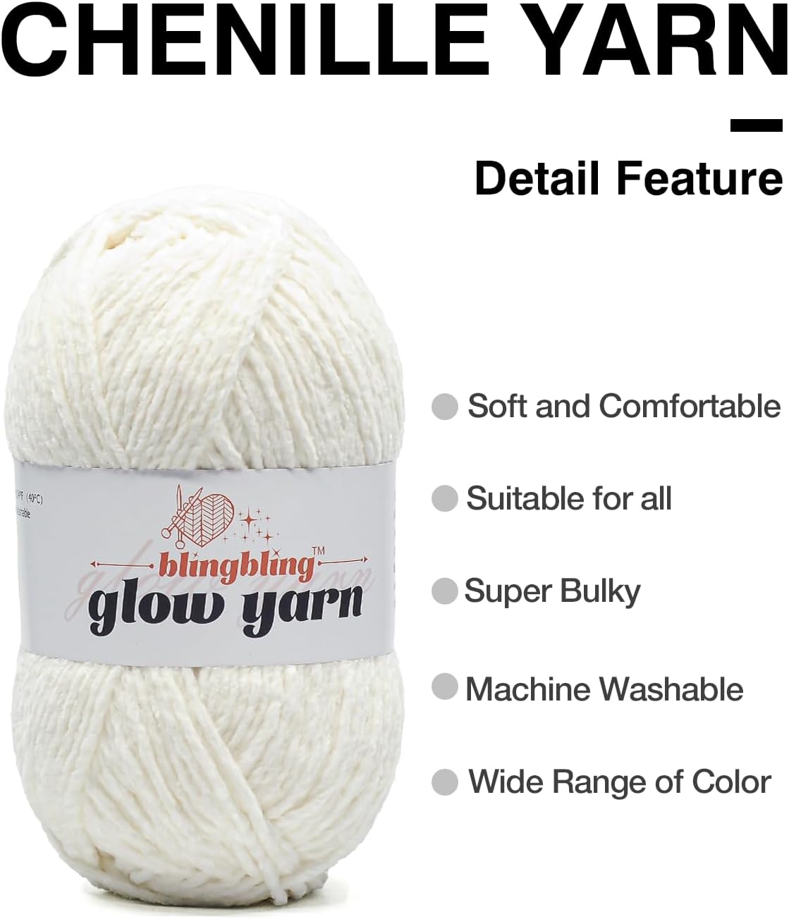 High Quality Green Glow-in-the-Dark Chenille Yarn