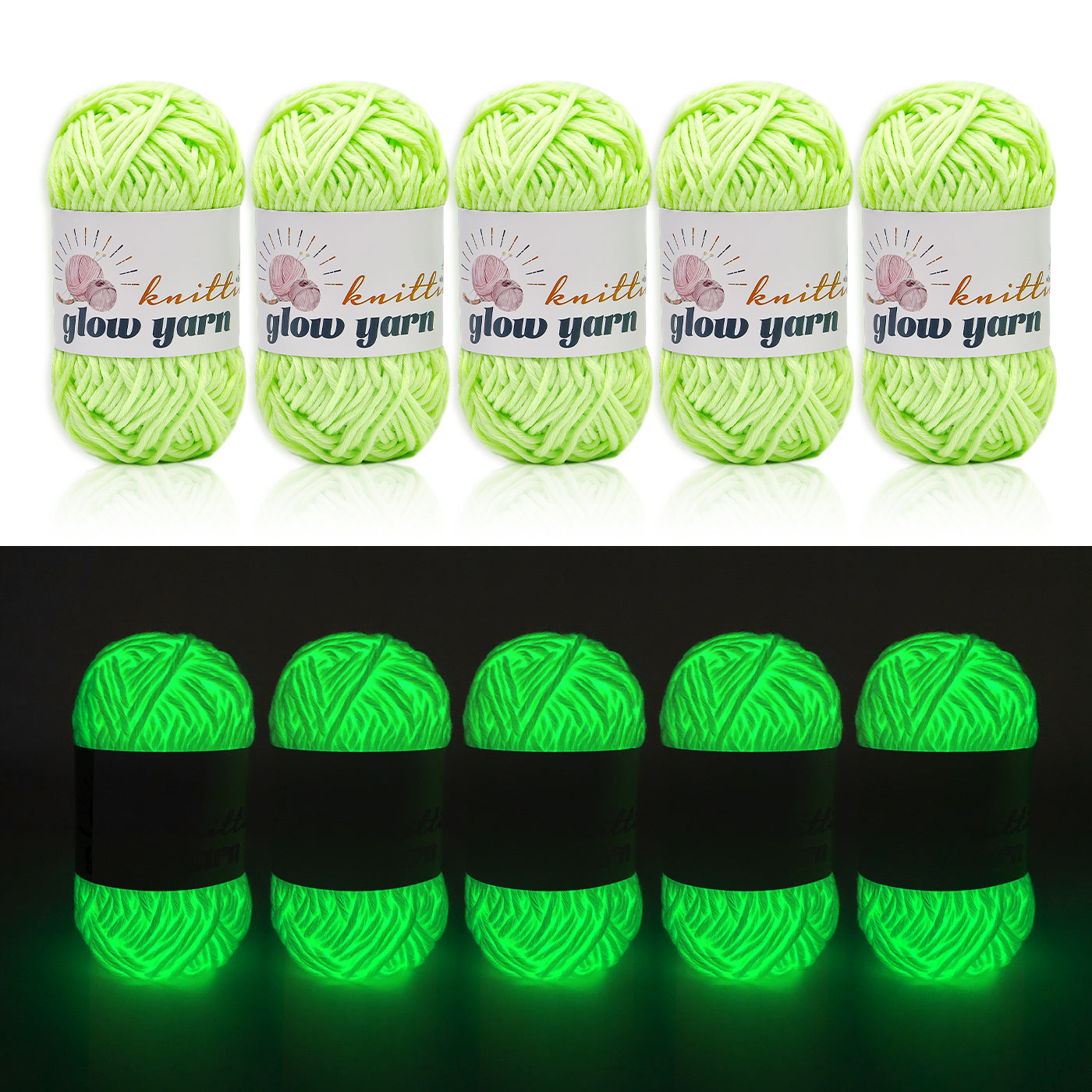 Traditional  High Brightness  Glow-in-the-Dark Yarn（10 color package)