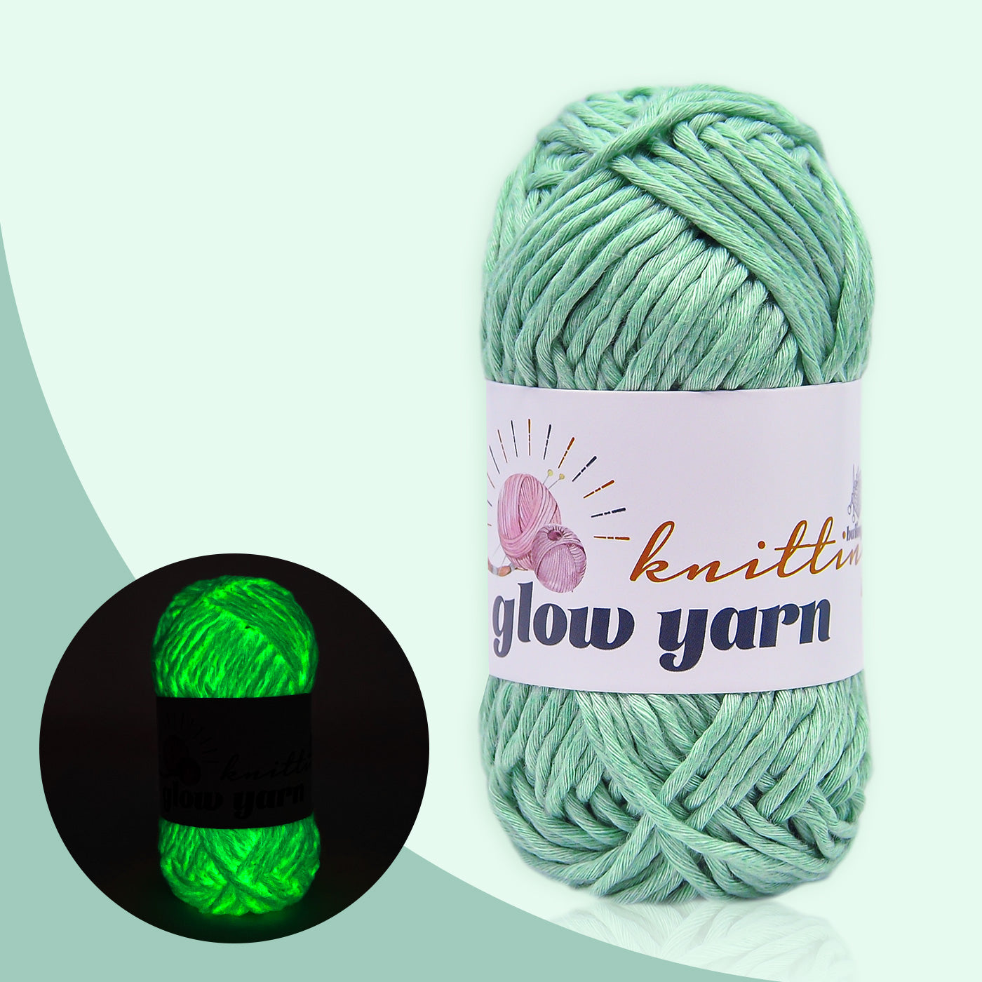 Traditional  High Brightness  Glow-in-the-Dark Yarn（11 color package)