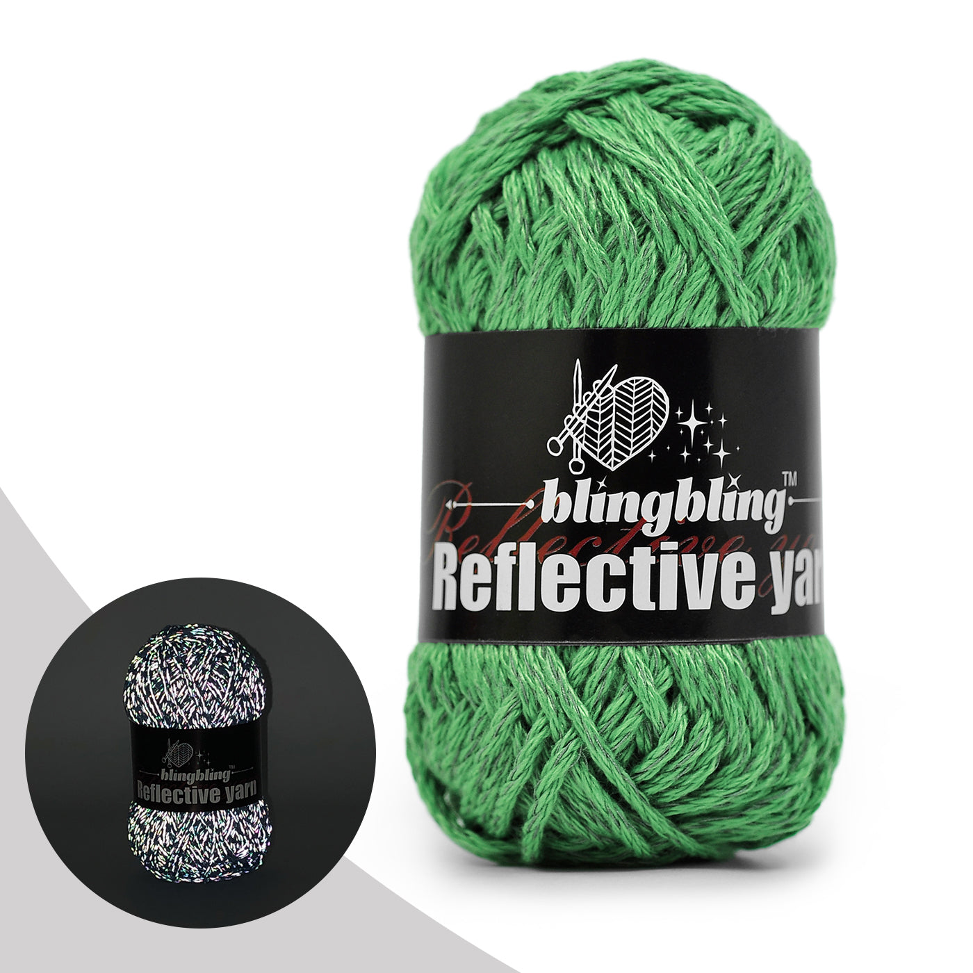 Reflective Polyester Glow-in-the-Dark Yarn(5 colors)