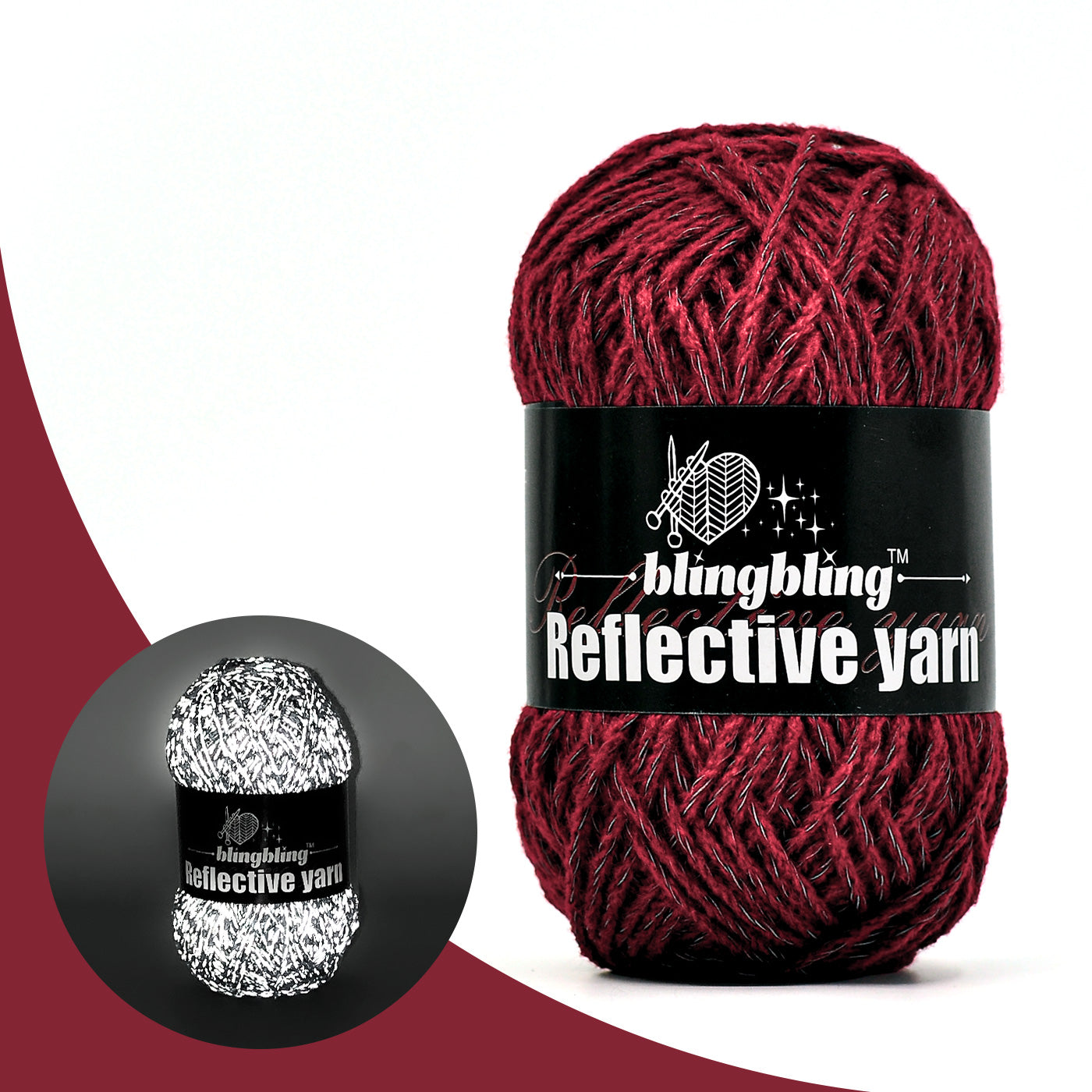 Reflective Yarn - Bright & Safe for Crochet Projects(14 colors)