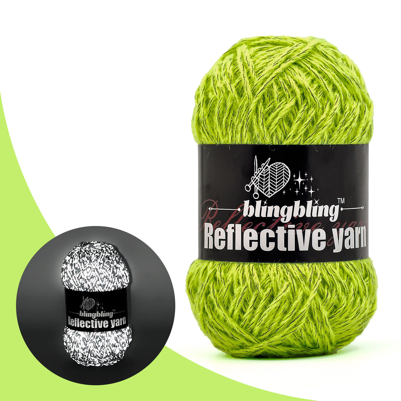 Reflective Yarn - Bright & Safe for Crochet Projects(14 colors)