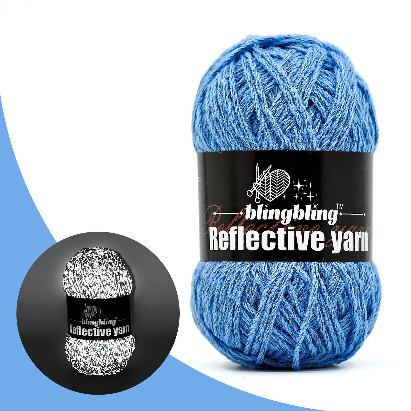 Reflective Yarn - Bright & Safe for Crochet Projects(14 colors)