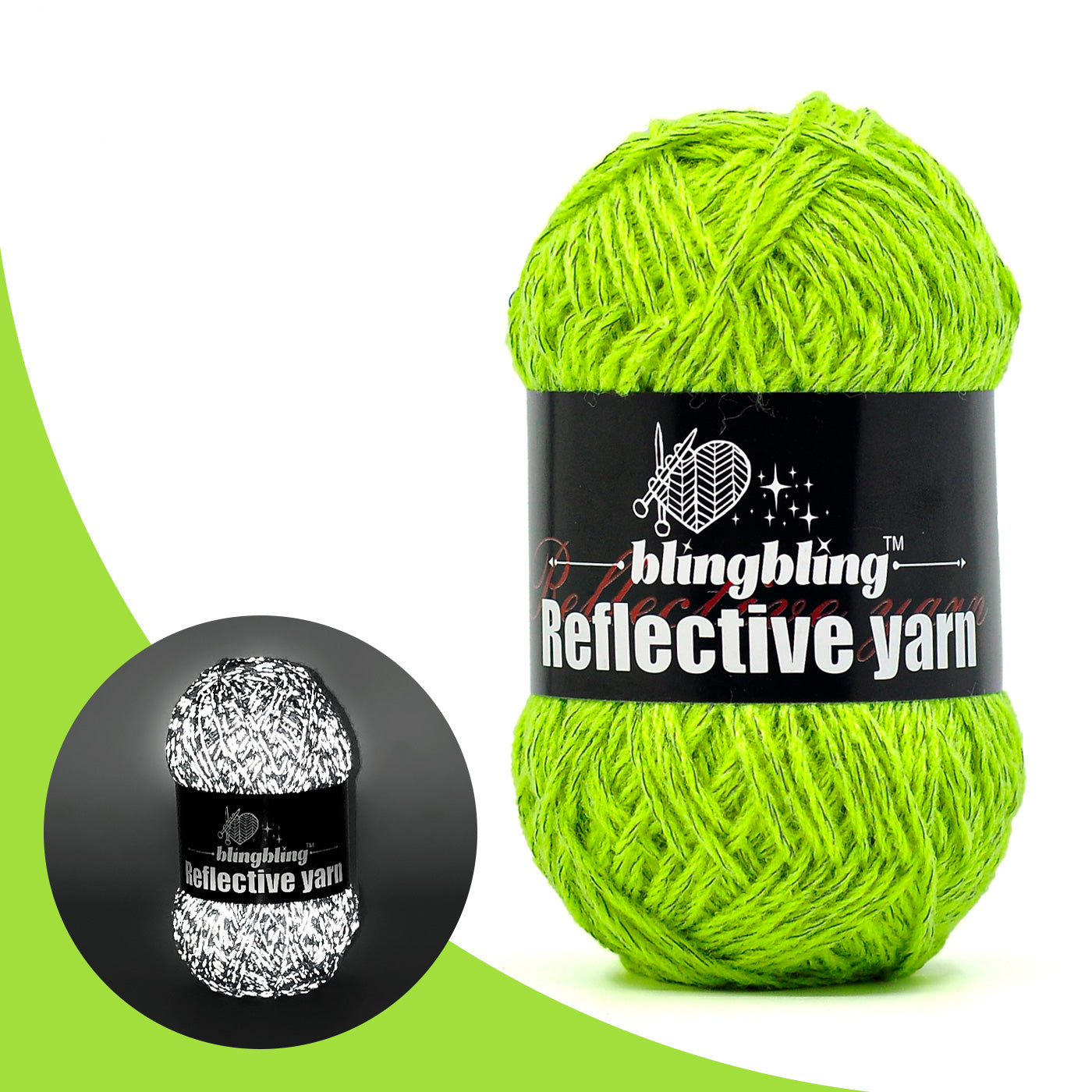 Reflective Yarn - Bright & Safe for Crochet Projects(14 colors)