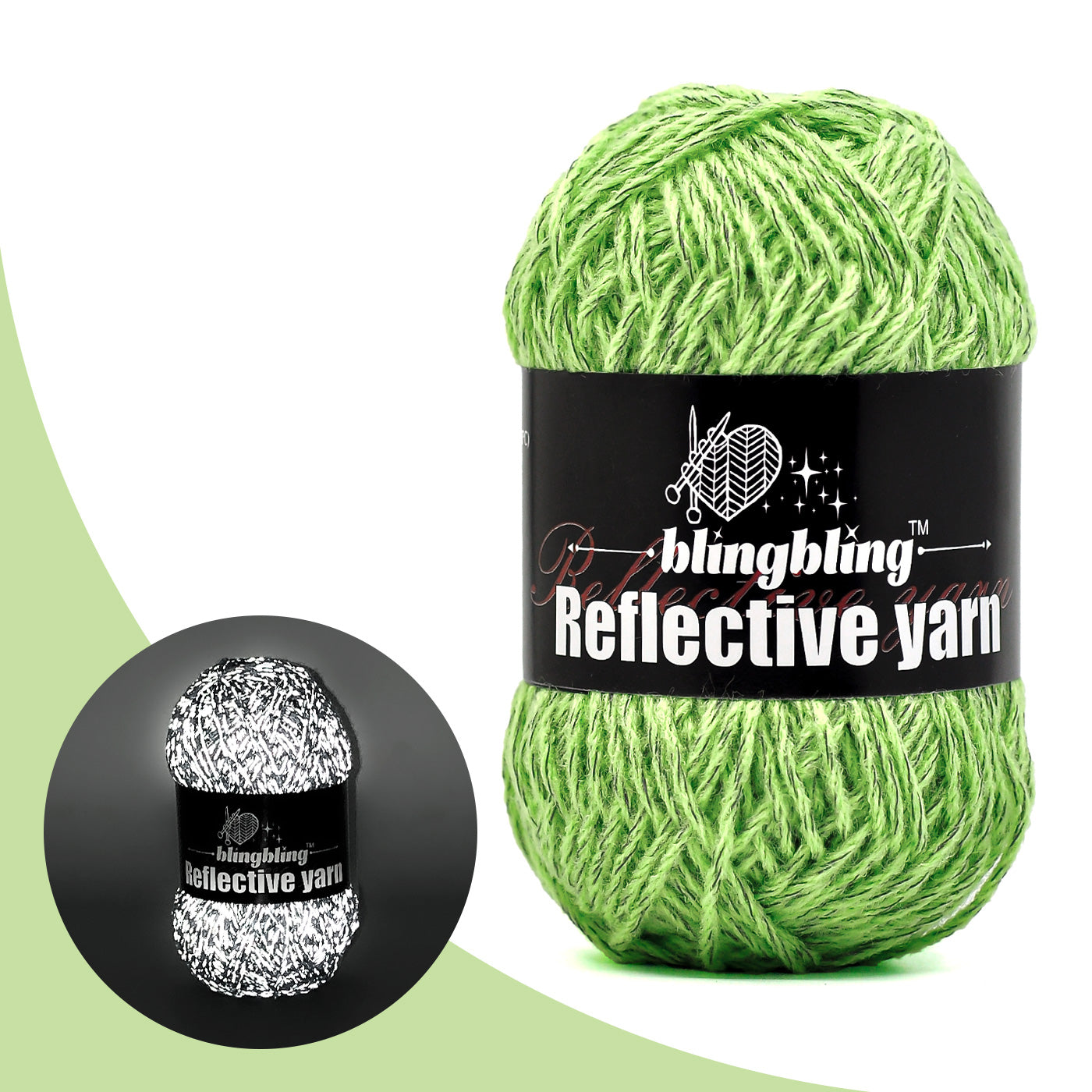 Reflective Yarn - Bright & Safe for Crochet Projects(14 colors)