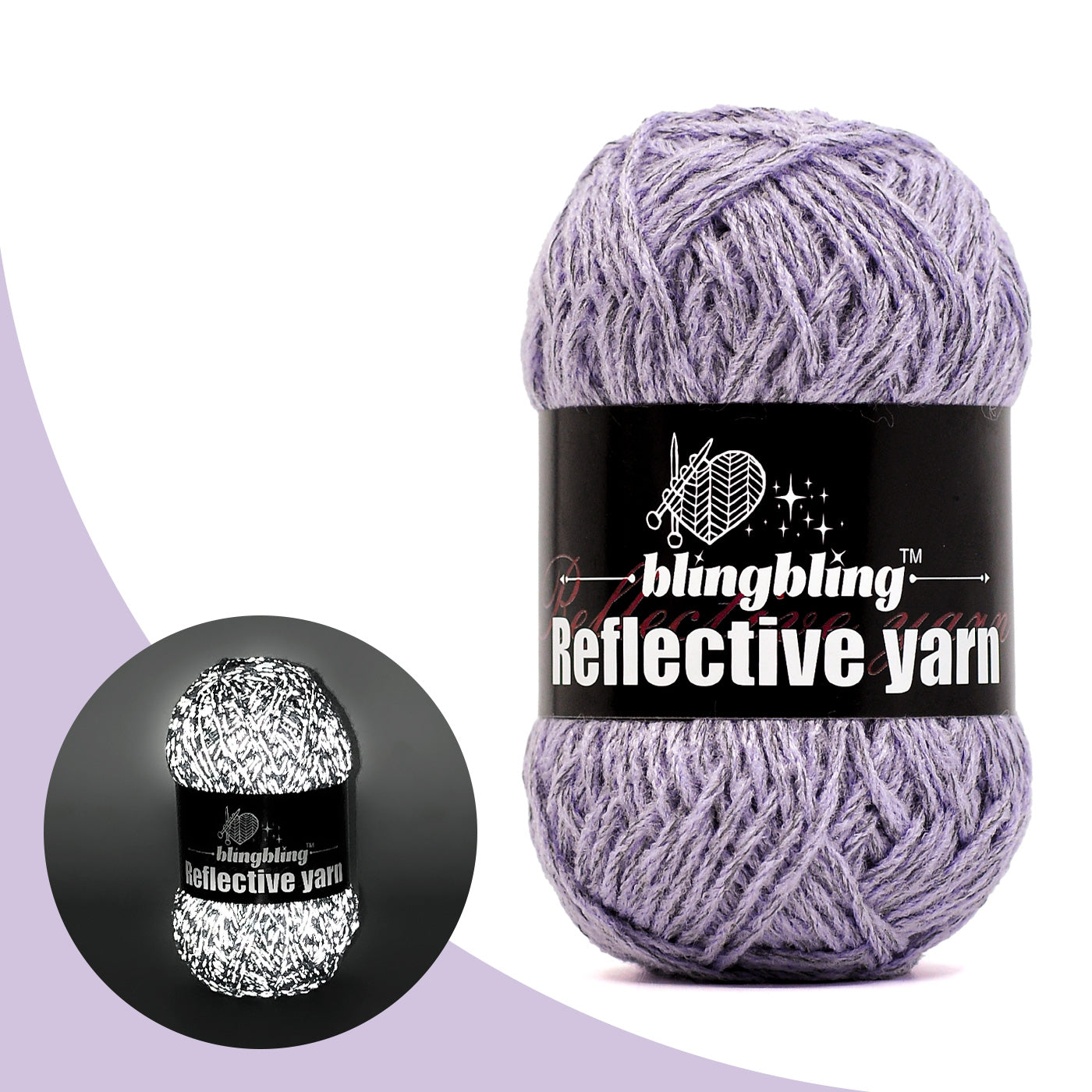 Reflective Yarn - Bright & Safe for Crochet Projects(14 colors)