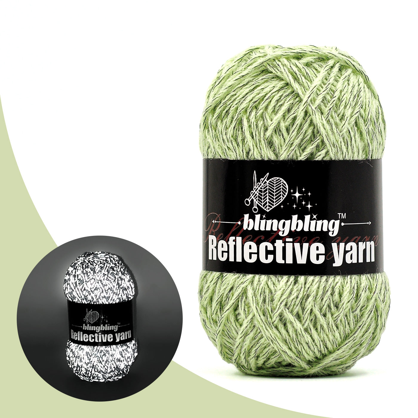 Reflective Yarn - Bright & Safe for Crochet Projects(14 colors)