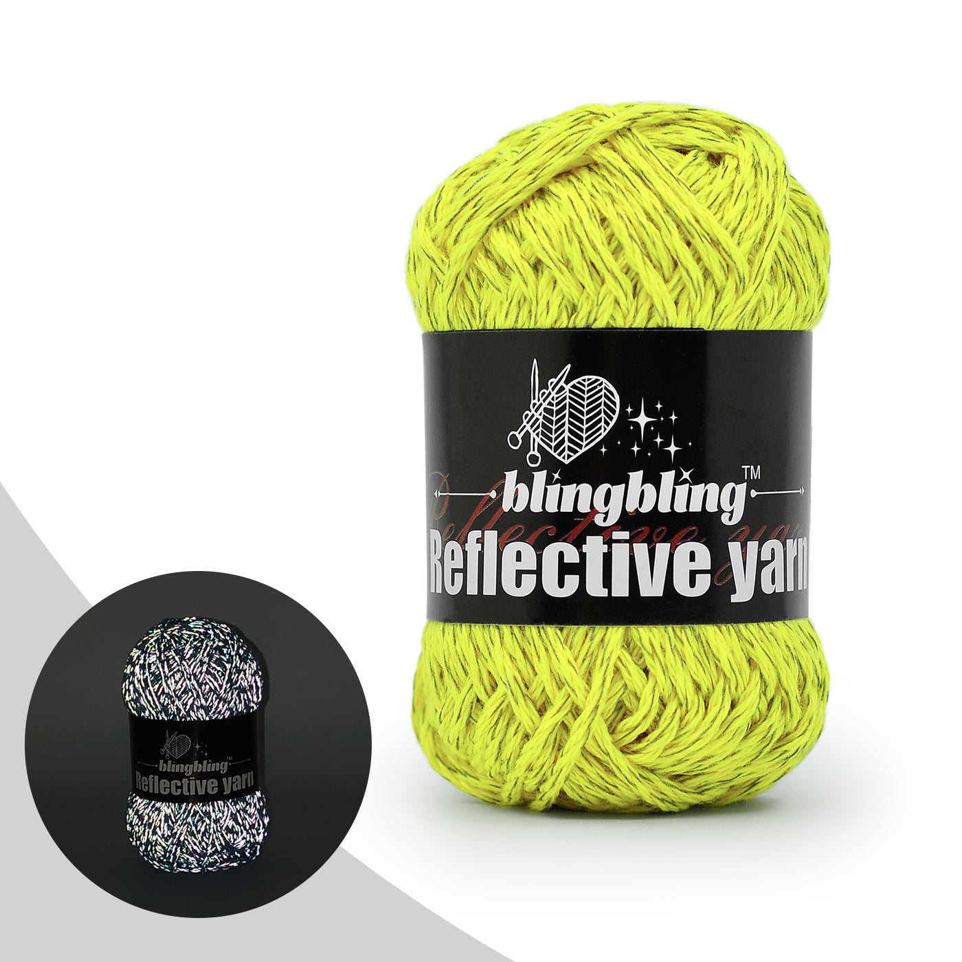 Reflective Polyester Glow-in-the-Dark Yarn(5 colors)