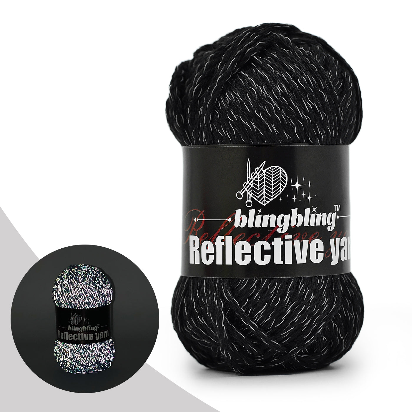 Reflective Polyester Glow-in-the-Dark Yarn(5 colors)