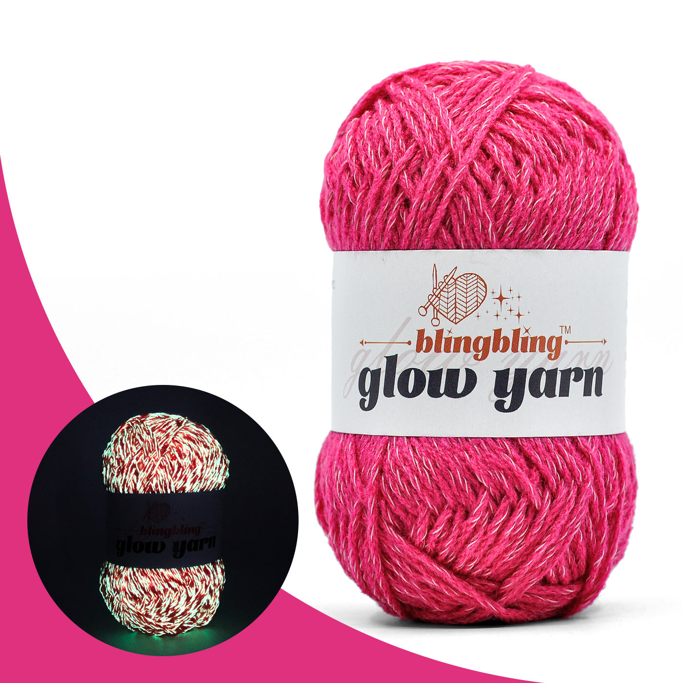 Glow-in-the-Dark Acrylic Yarn - Perfect for Crochet Projects(43 colors)