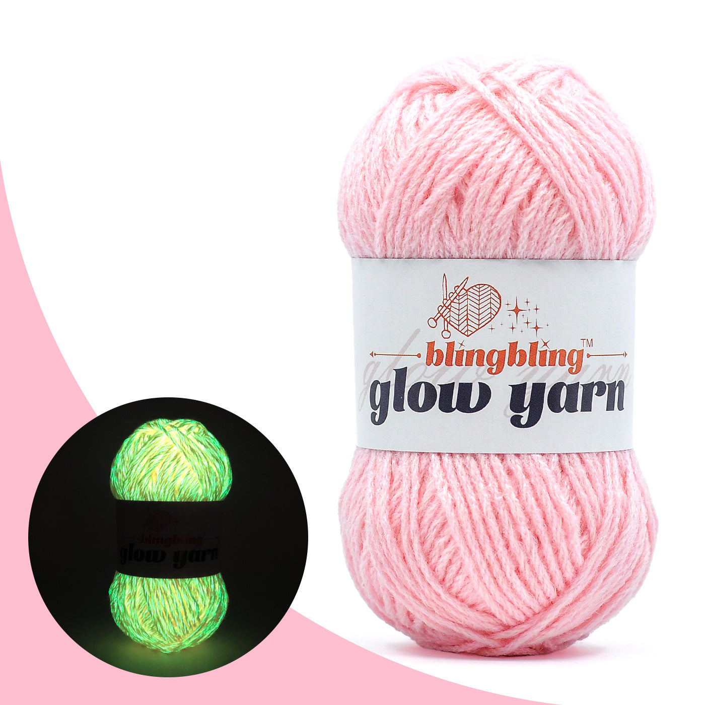 Glow-in-the-Dark Acrylic Yarn - Perfect for Crochet Projects(43 colors)