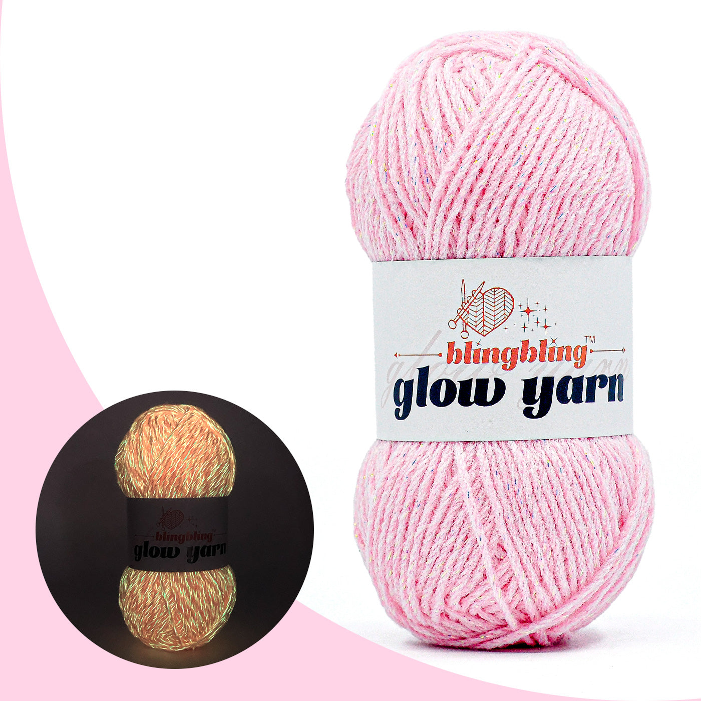 Glow-in-the-Dark Metallic Yarn - Premium Quality for Crochet & Knitting（40 Colors）