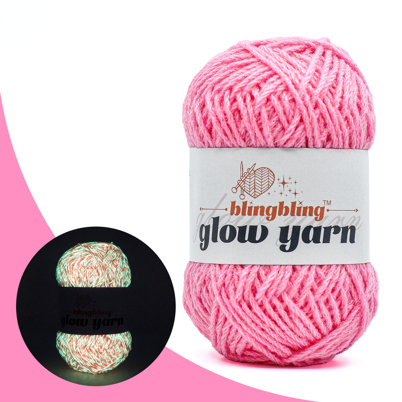 Glow-in-the-Dark Acrylic Yarn - Perfect for Crochet Projects(43 colors)