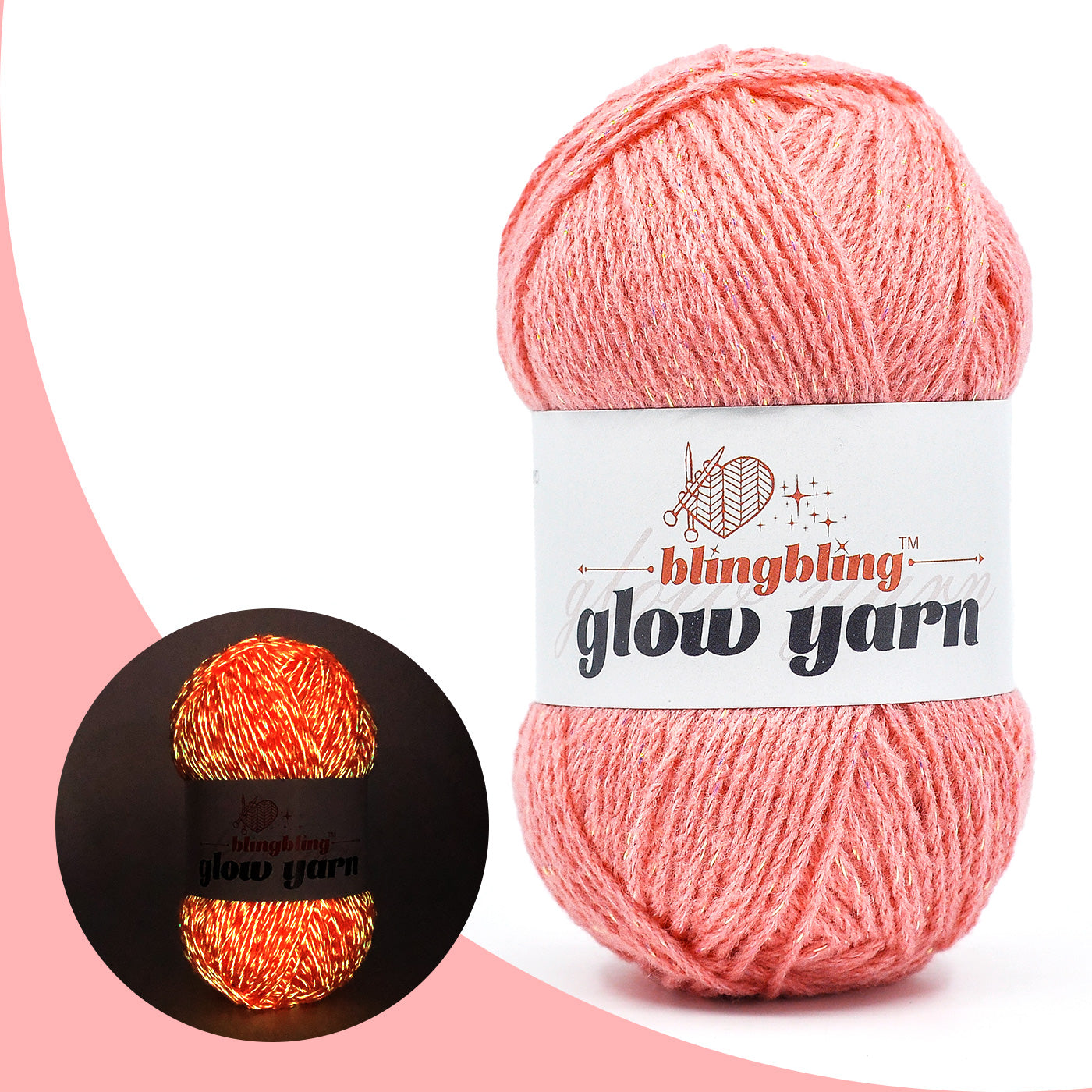 Glow-in-the-Dark Metallic Yarn - Premium Quality for Crochet & Knitting（40 Colors）