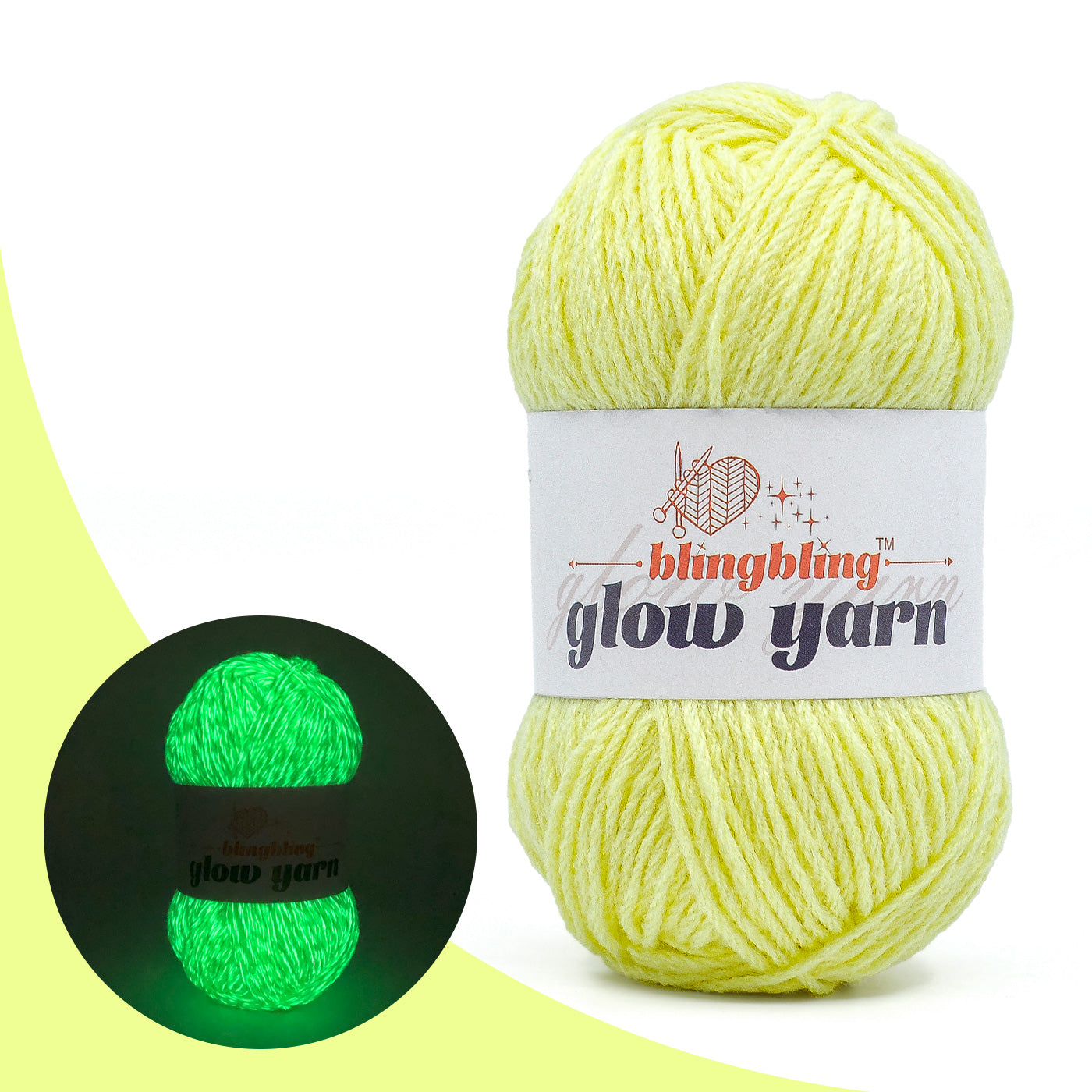 Glow-in-the-Dark Acrylic Yarn - Perfect for Crochet Projects(43 colors)