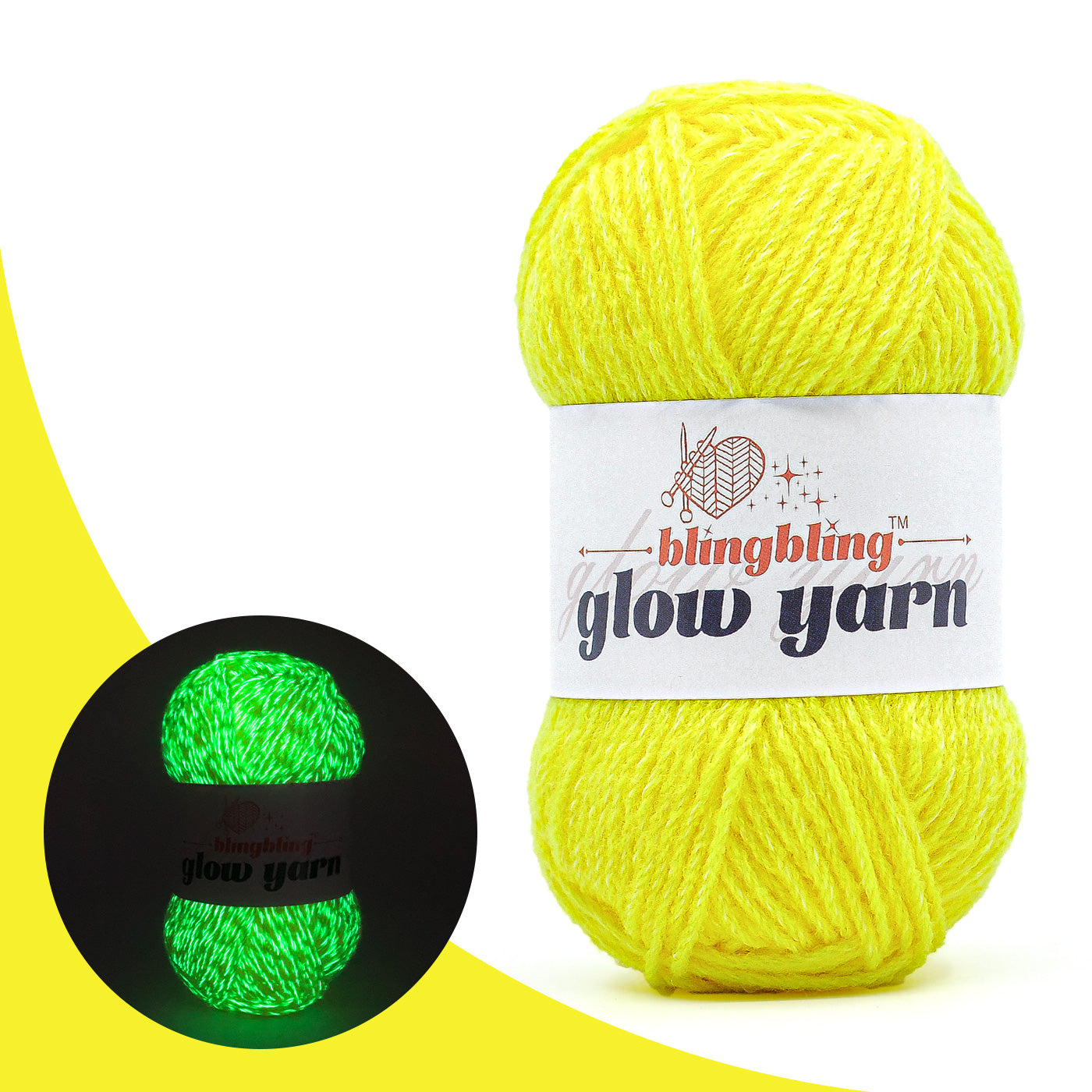 Glow-in-the-Dark Acrylic Yarn - Perfect for Crochet Projects(43 colors)