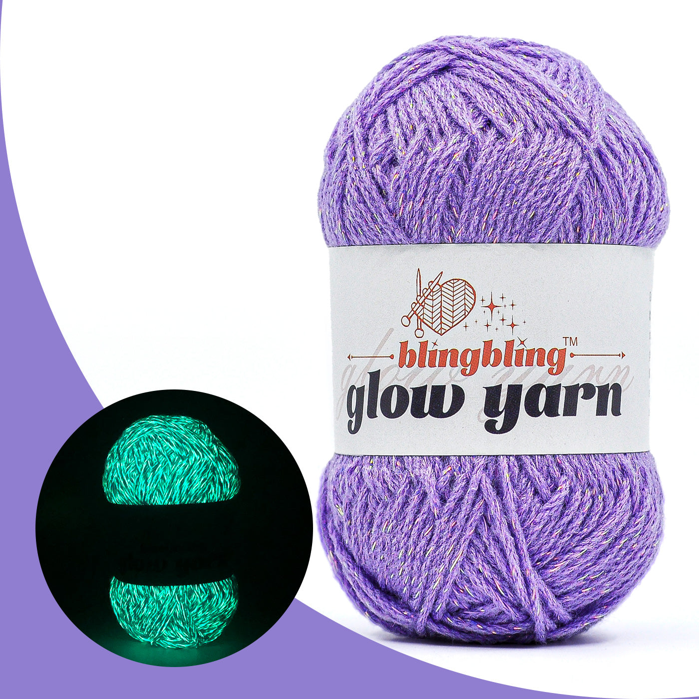 Glow-in-the-Dark Metallic Yarn - Premium Quality for Crochet & Knitting（40 Colors）