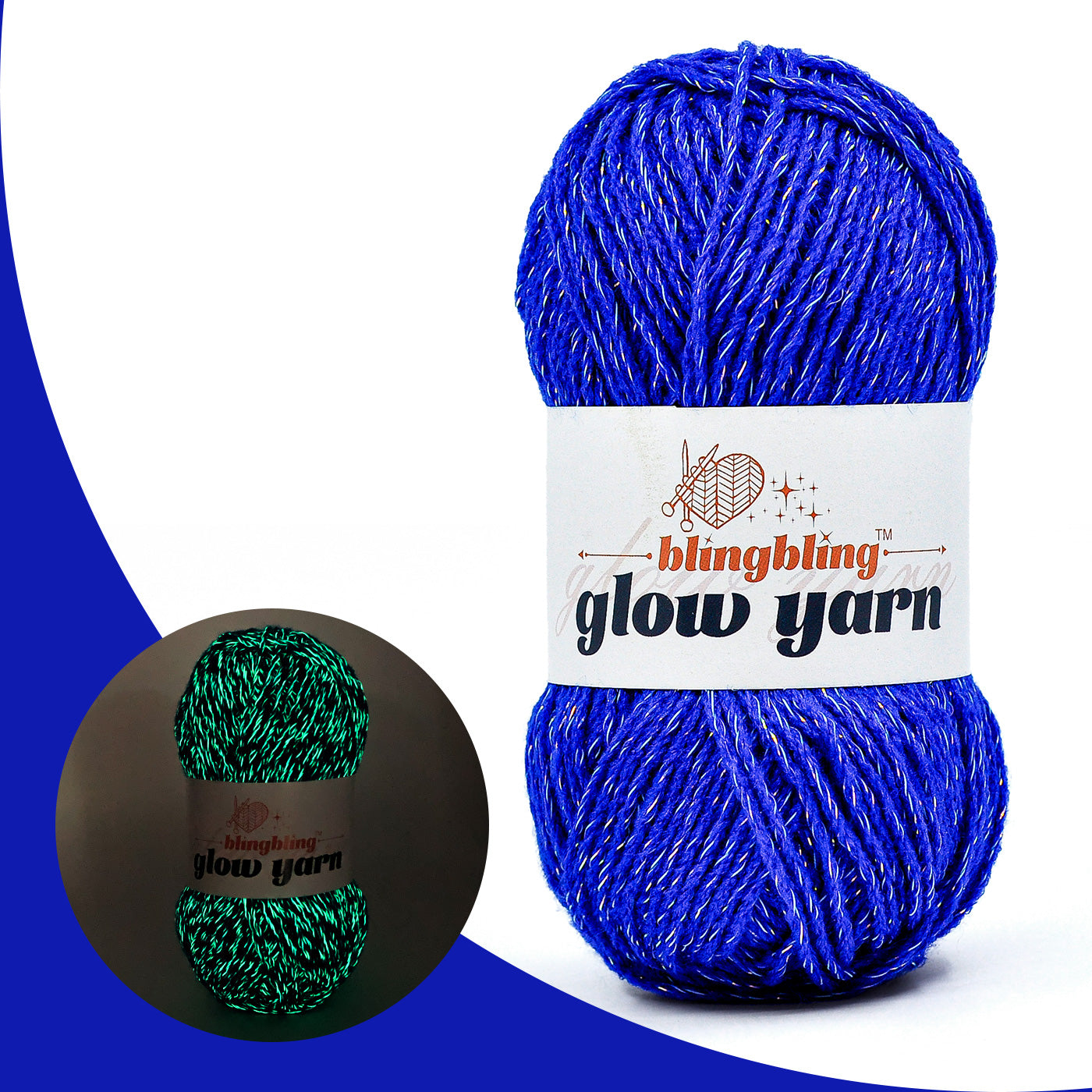 Glow-in-the-Dark Metallic Yarn - Premium Quality for Crochet & Knitting（40 Colors）