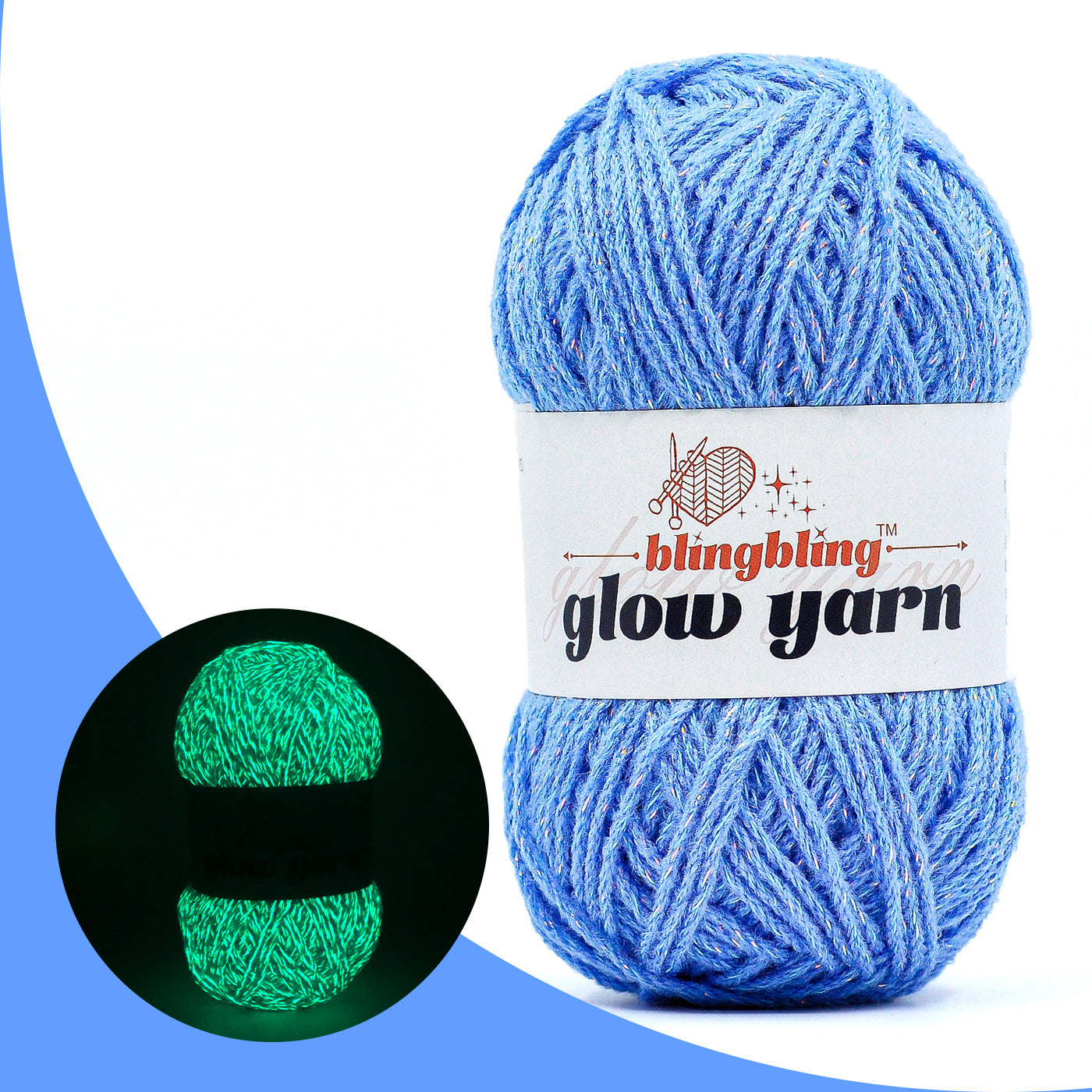 Glow-in-the-Dark Metallic Yarn - Premium Quality for Crochet & Knitting（40 Colors）