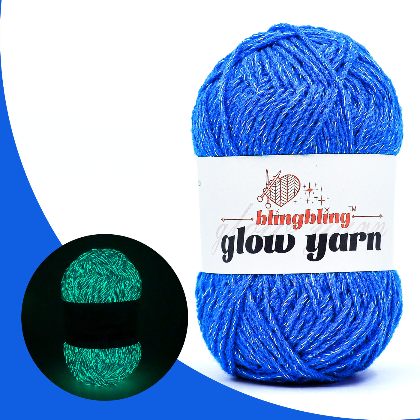 Glow-in-the-Dark Metallic Yarn - Premium Quality for Crochet & Knitting（40 Colors）