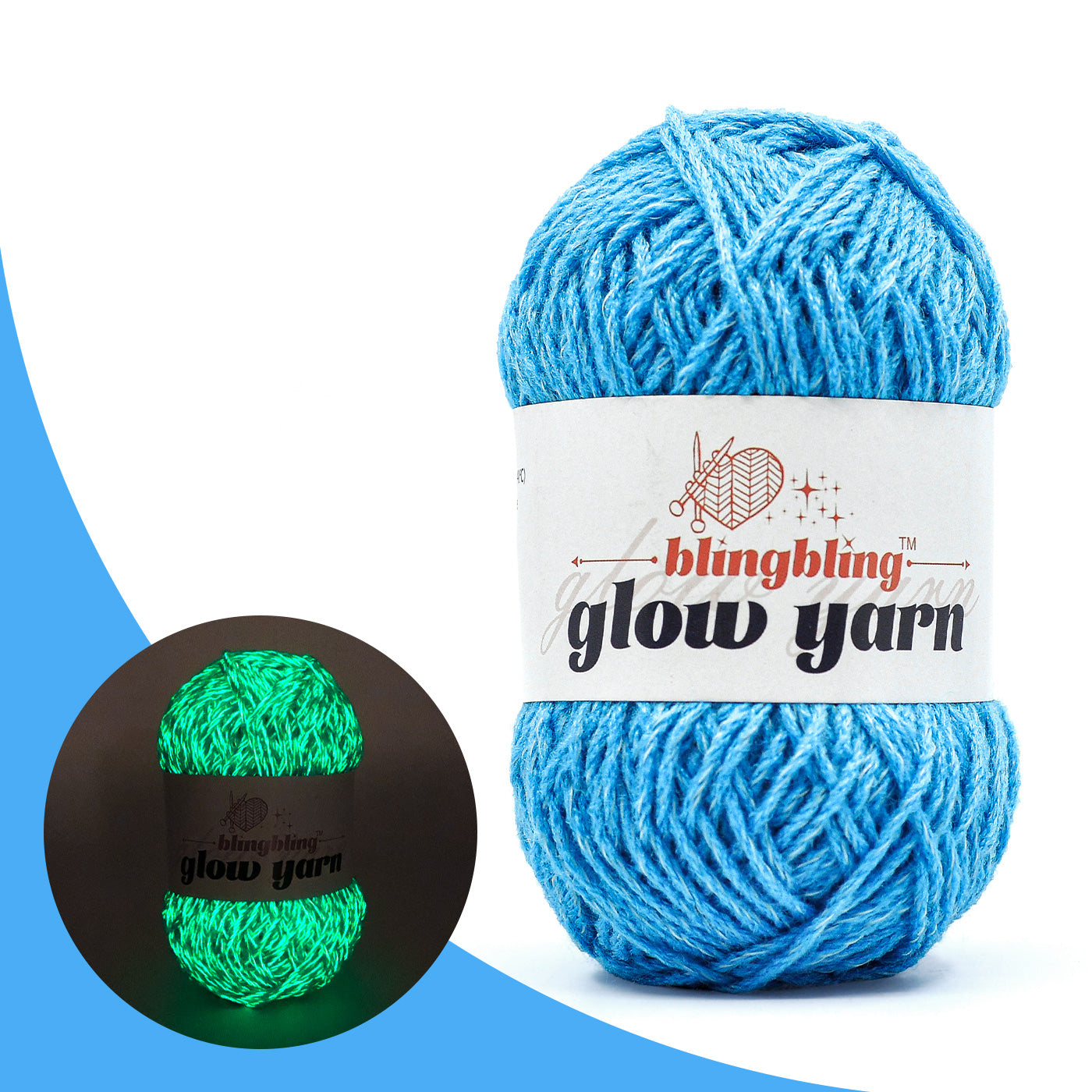 Glow-in-the-Dark Acrylic Yarn - Perfect for Crochet Projects(43 colors)