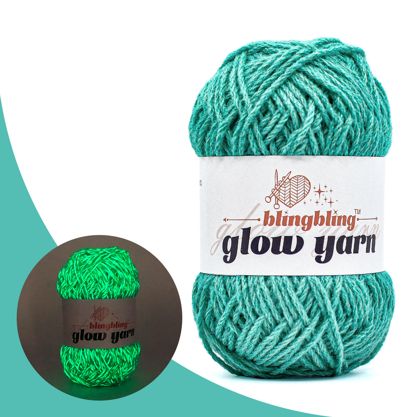 Glow-in-the-Dark Acrylic Yarn - Perfect for Crochet Projects(43 colors)