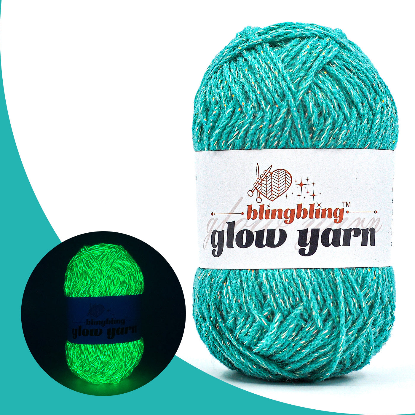 Glow-in-the-Dark Metallic Yarn - Premium Quality for Crochet & Knitting（40 Colors）