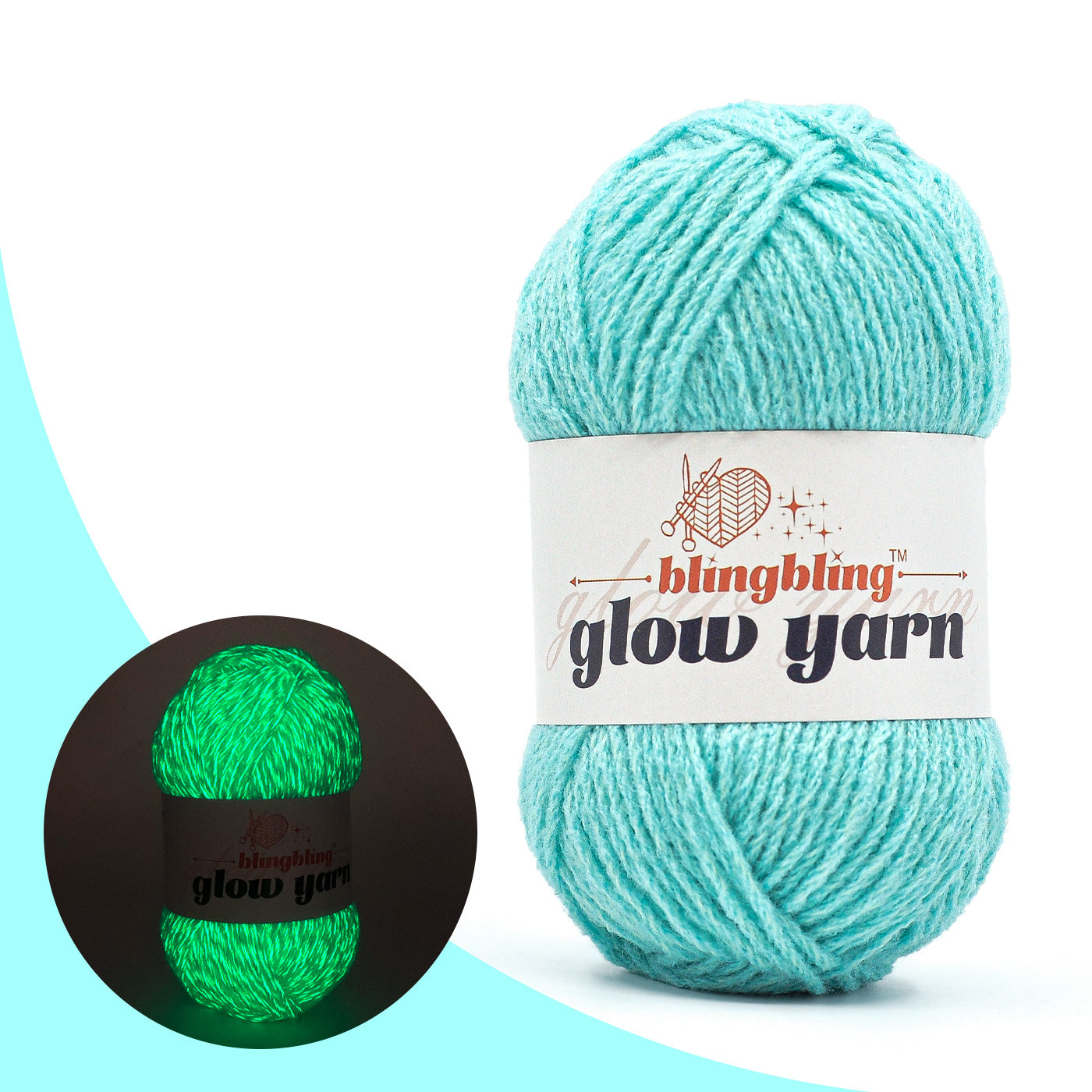 Glow-in-the-Dark Acrylic Yarn - Perfect for Crochet Projects(43 colors)