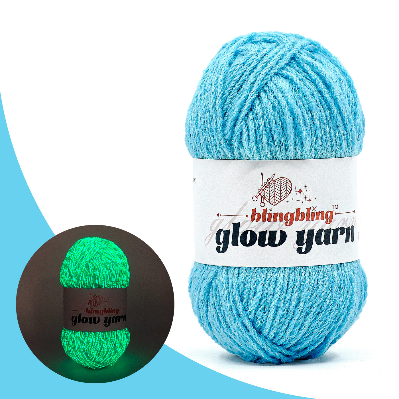 Glow-in-the-Dark Acrylic Yarn - Perfect for Crochet Projects(43 colors)