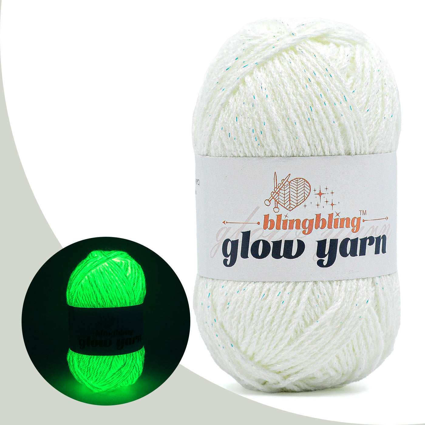 Glow-in-the-Dark Metallic Yarn - Premium Quality for Crochet & Knitting（40 Colors）