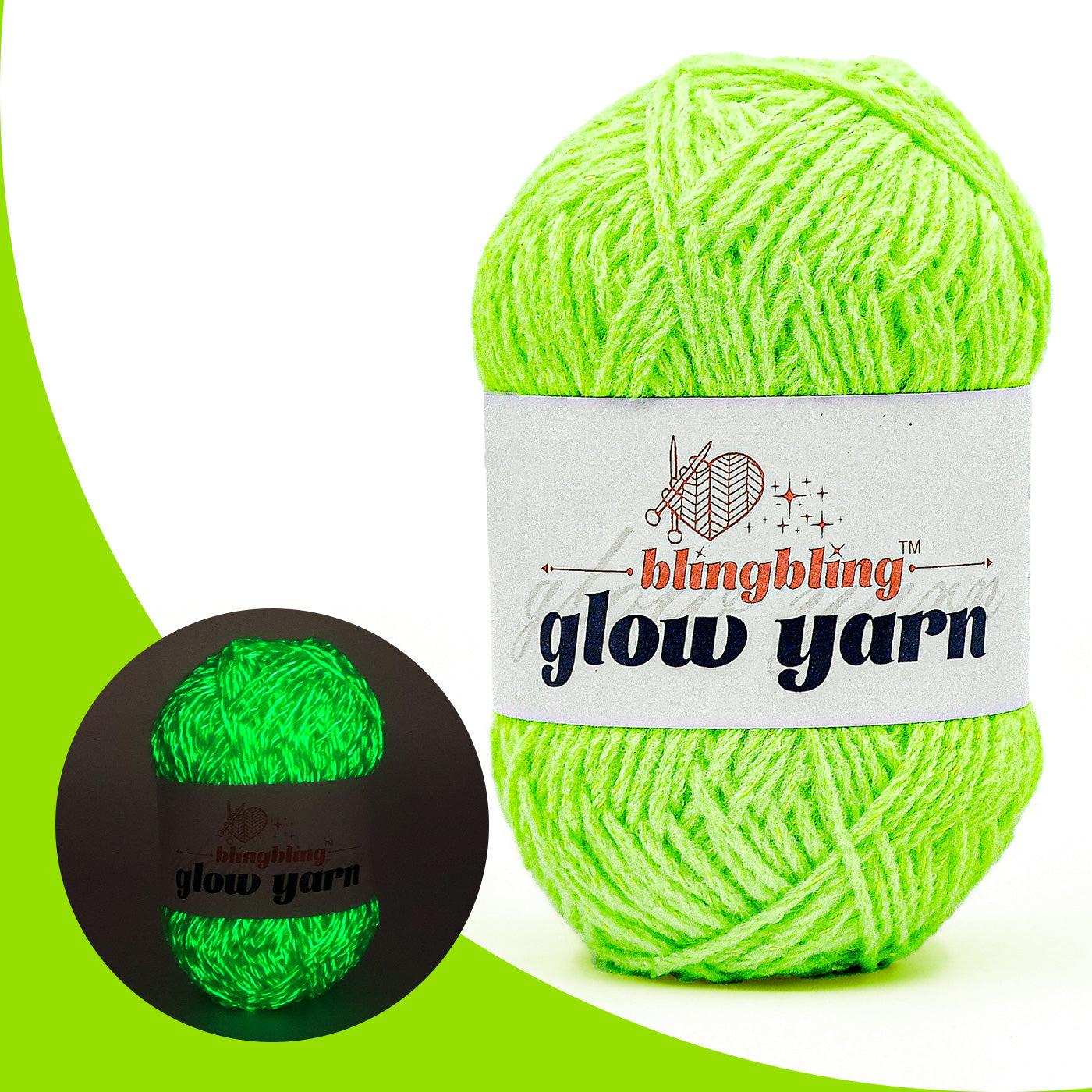 Glow-in-the-Dark Metallic Yarn - Premium Quality for Crochet & Knitting（40 Colors）