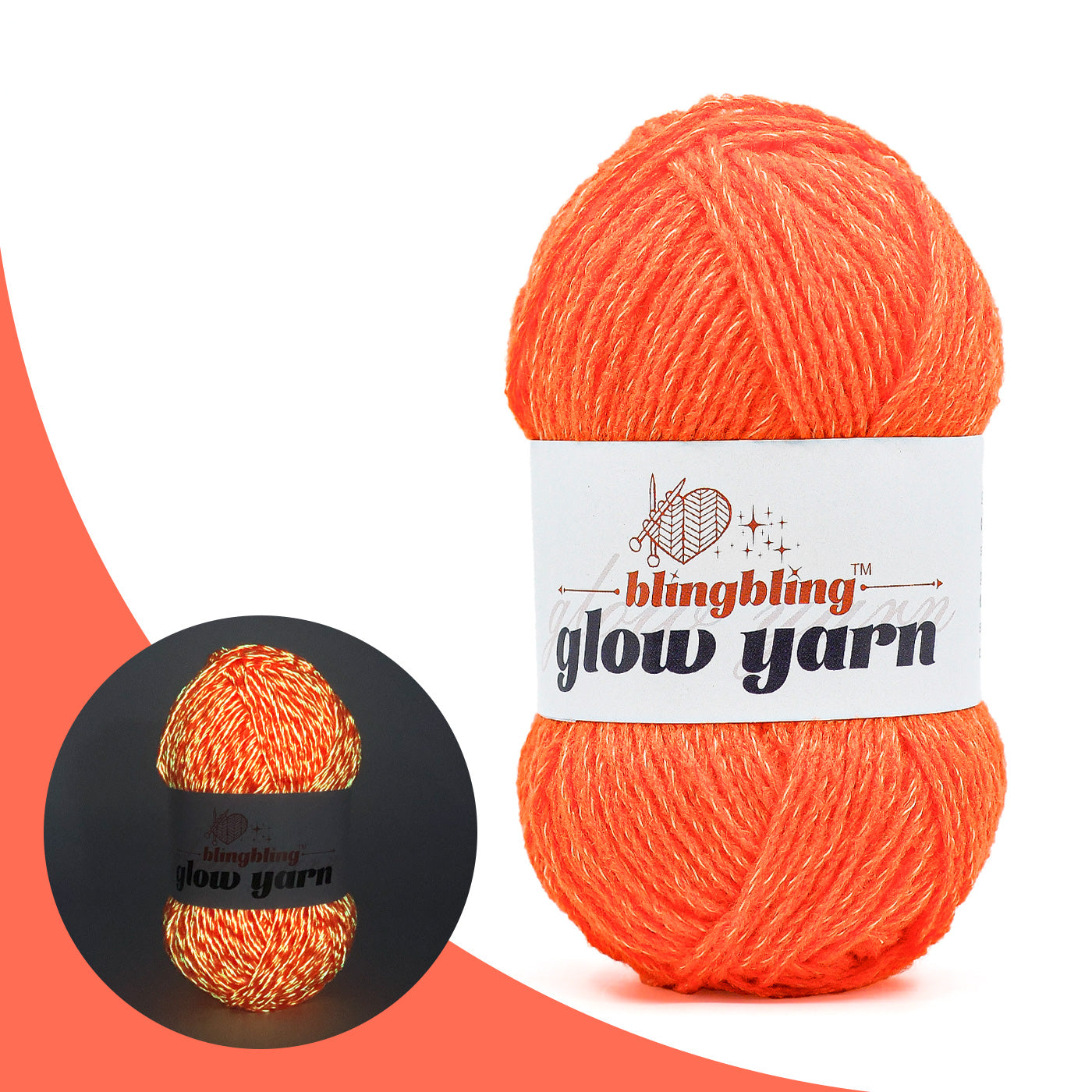 Glow-in-the-Dark Acrylic Yarn - Perfect for Crochet Projects(43 colors)