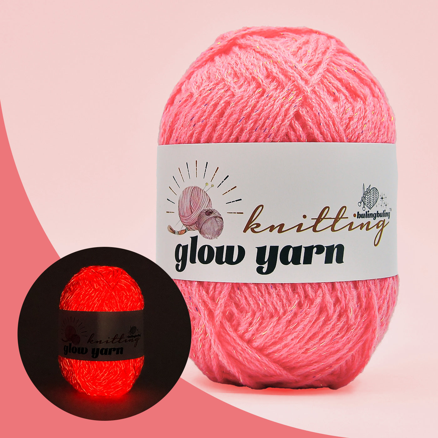 Glow-in-the-Dark Metallic Yarn - Premium Quality for Crochet & Knitting（40 Colors）