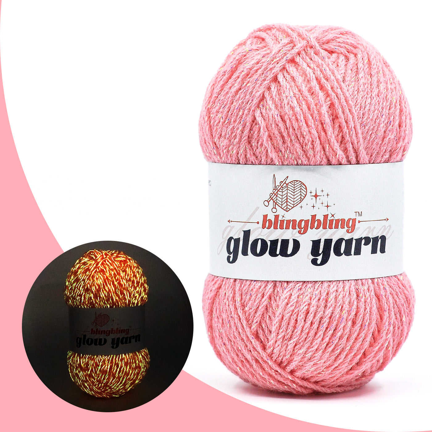 Glow-in-the-Dark Metallic Yarn - Premium Quality for Crochet & Knitting（40 Colors）