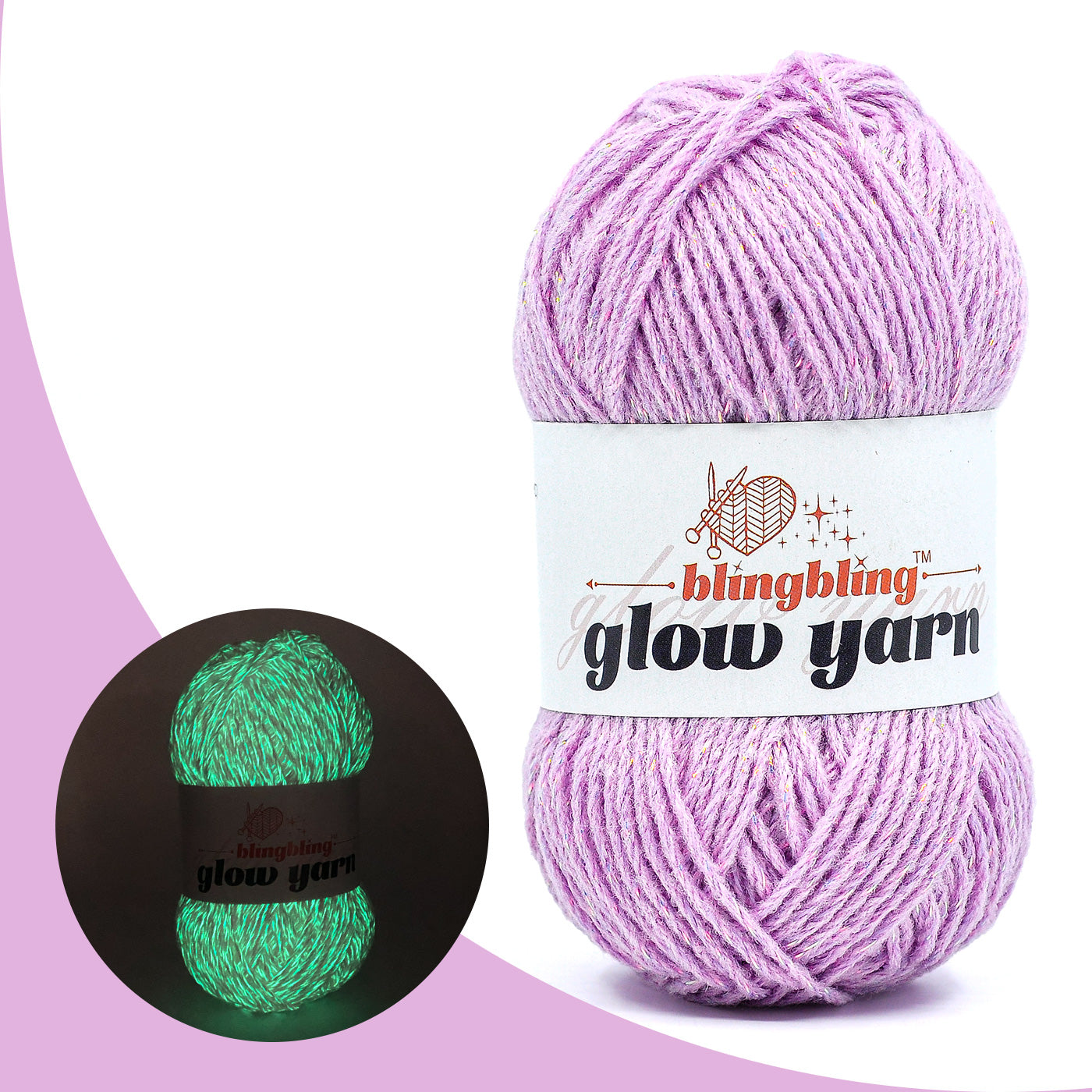 Glow-in-the-Dark Metallic Yarn - Premium Quality for Crochet & Knitting（40 Colors）