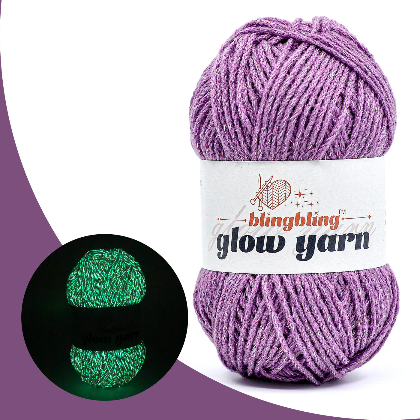 Glow-in-the-Dark Metallic Yarn - Premium Quality for Crochet & Knitting（40 Colors）