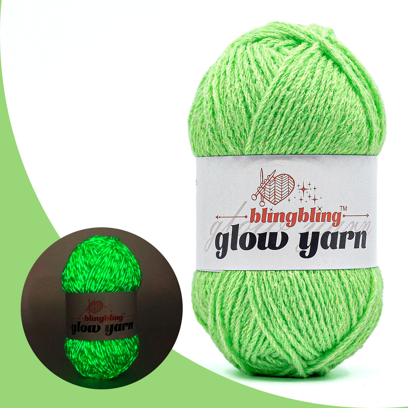 Glow-in-the-Dark Metallic Yarn - Premium Quality for Crochet & Knitting（40 Colors）