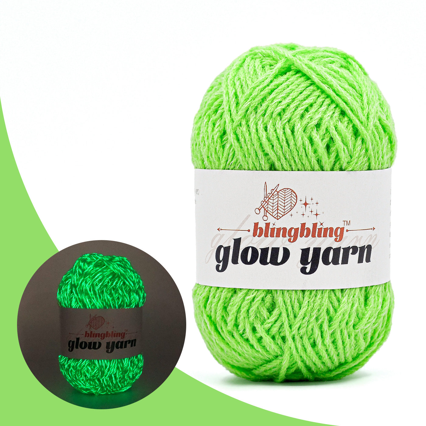 Glow-in-the-Dark Acrylic Yarn - Perfect for Crochet Projects(43 colors)