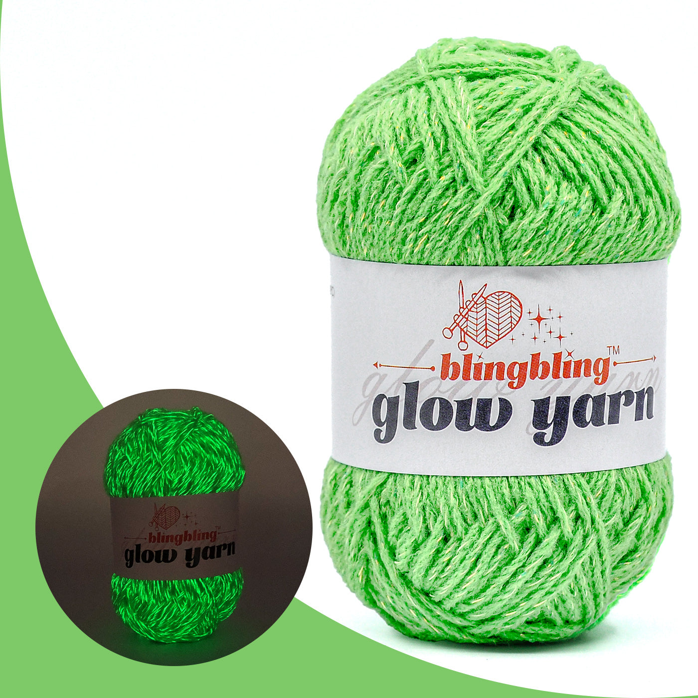 Glow-in-the-Dark Metallic Yarn - Premium Quality for Crochet & Knitting（40 Colors）