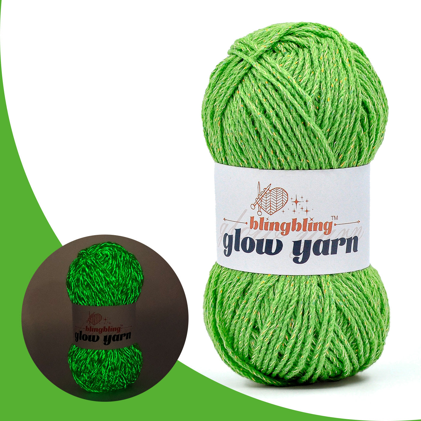 Glow-in-the-Dark Metallic Yarn - Premium Quality for Crochet & Knitting（40 Colors）