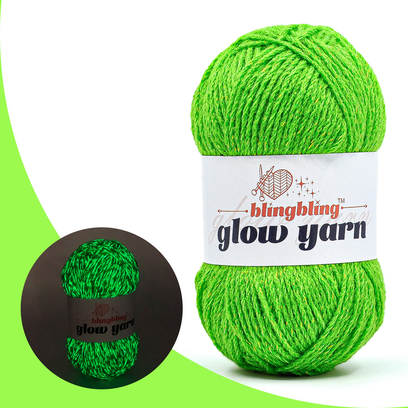 Glow-in-the-Dark Metallic Yarn - Premium Quality for Crochet & Knitting（40 Colors）